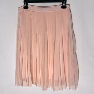 Vintage Sears Soft Balletcore Coral Pink Pleated Knee Length Skirt S Festival